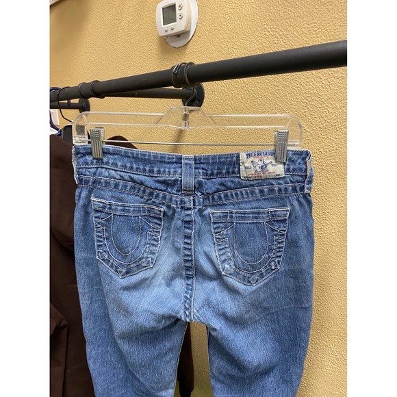 True Religion Women Joey Jeans Blue Wash Skinny Leg Distressed Size 28 - Picture 3 of 8